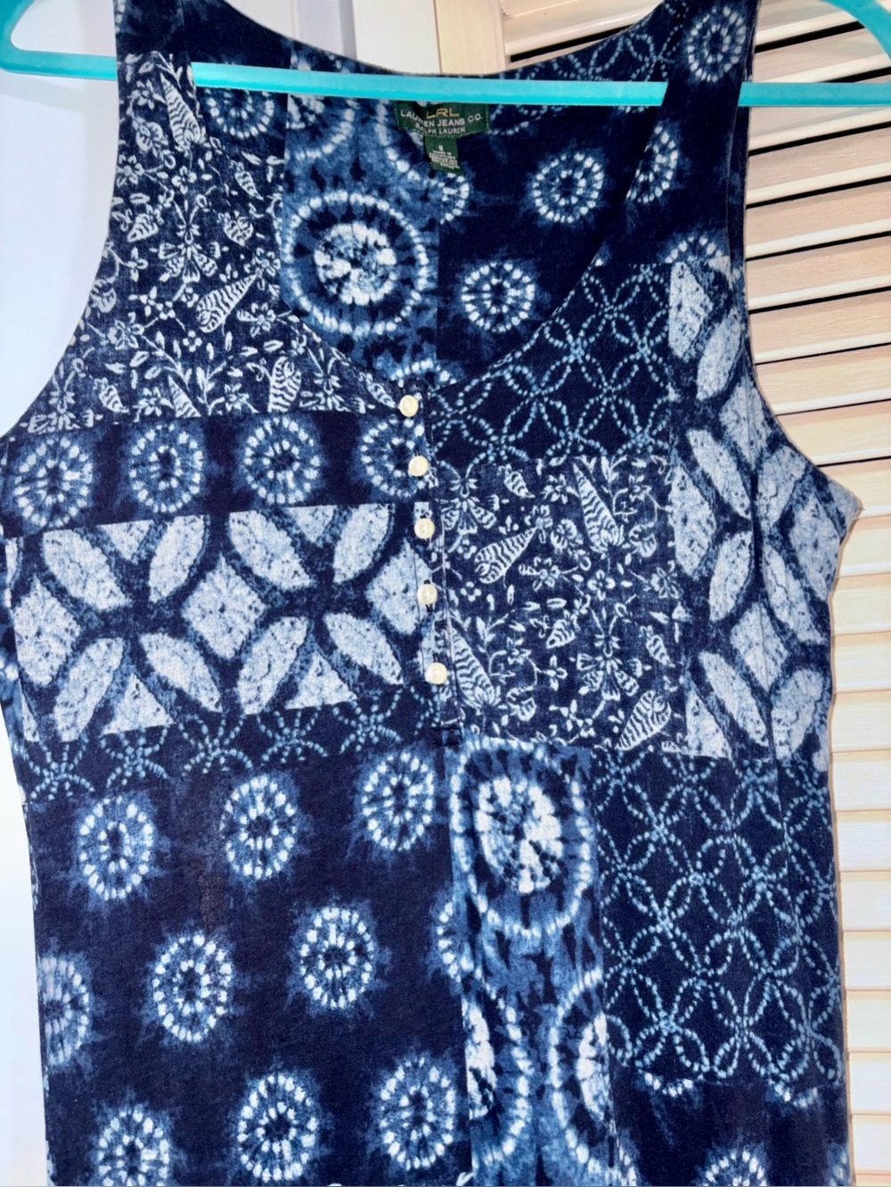 Ralph Lauren Indigo Patchwork blue & white Maxi Dress, size S - Picture 3 of 5